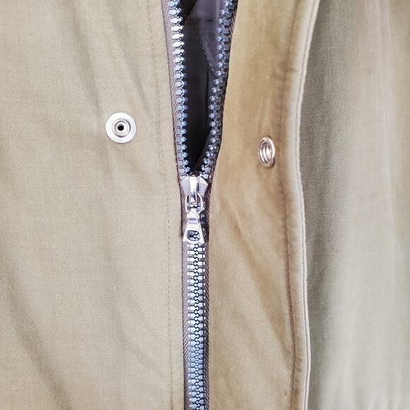 A.P.C. Rue Madame Paris Quilted Racoon Fur Hooded Parka Jacket Green Size Large - Picture 7 of 10